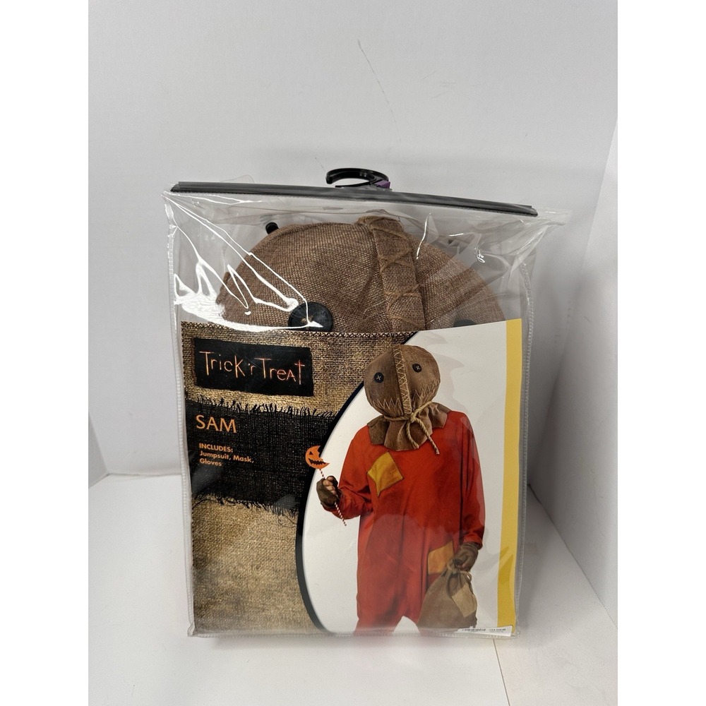 SPIRIT HALLOWEEN Trick 'r Treat SAM Adult XXL Costume: Jumpsuit, Mask & Gloves
